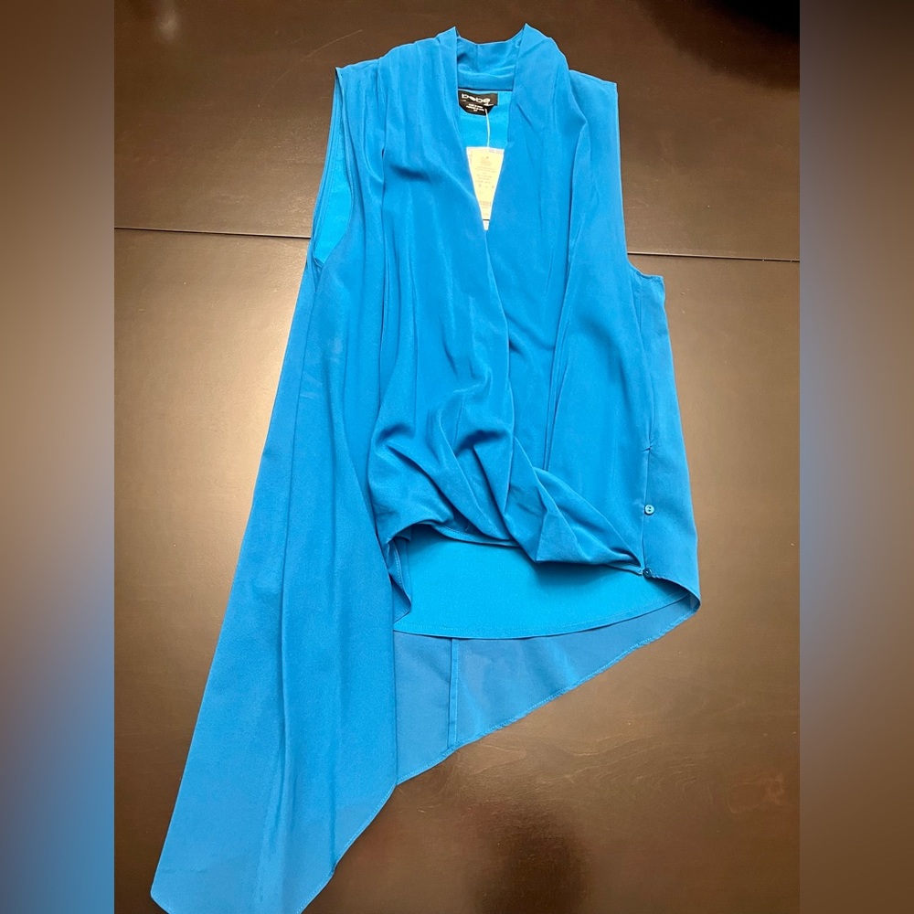 Bebe asymmetric wrap front blouse
